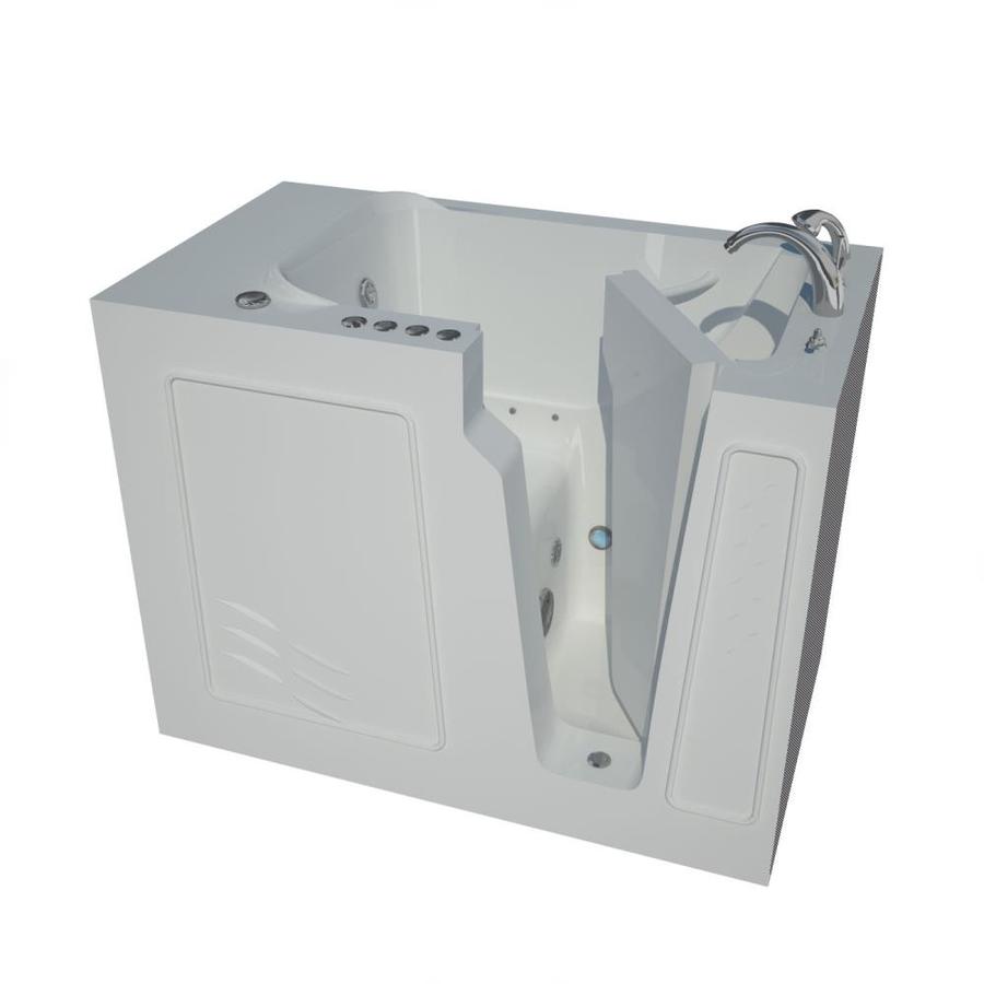 Endurance 52 in L x 29 in W x 40 in H White Gelcoat and Fiberglass Rectangular Walk in Whirlpool Tub and Air Bath