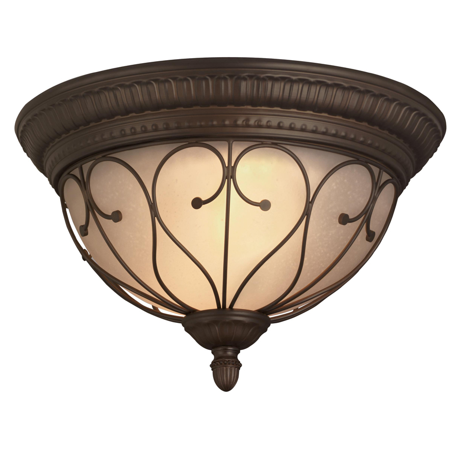 Portfolio Charton Place 15.28 in W Oil Rubbed Bronze Ceiling Flush Mount