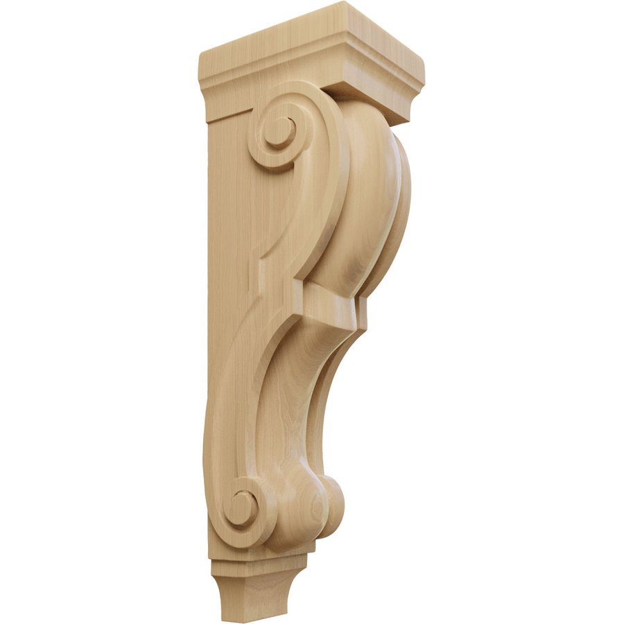 Ekena Millwork 7 in x 26 in Cherry Traditional Wood Corbel