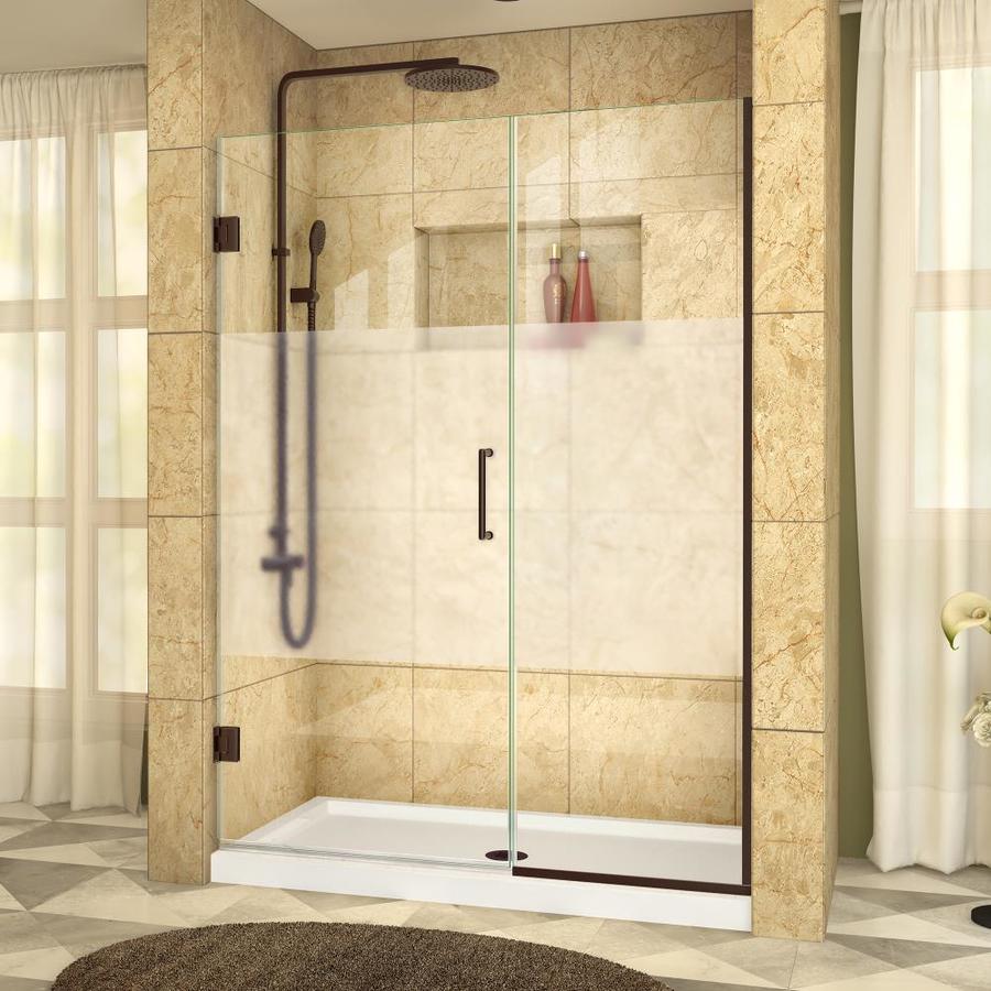 DreamLine Unidoor Plus 45 in to 45.5 in Oil Rubbed Bronze Frameless Hinged Shower Door