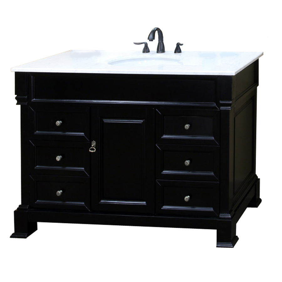 Bellaterra Home 60 in x 22.5 in Espresso Undermount Single Sink Bathroom Vanity with Natural Marble Top