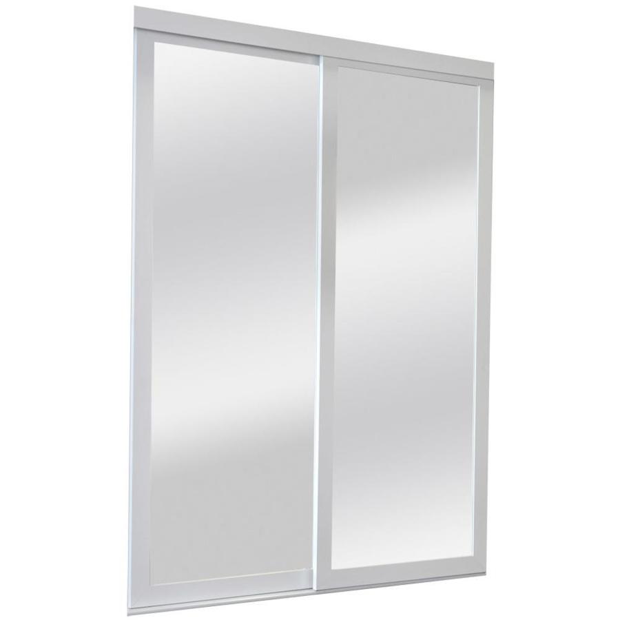 ReliaBilt Mirror/Panel Mirror Pine Sliding Closet Interior Door (Common 60 in x 80 in; Actual 60 in x 80 in)