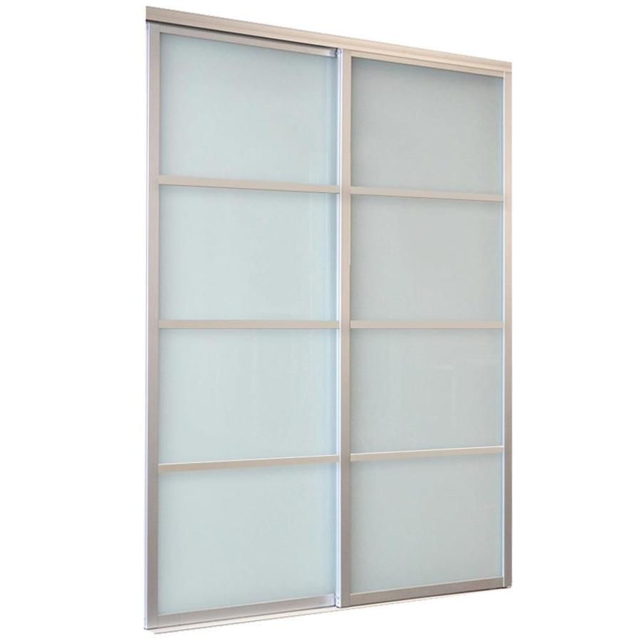 ReliaBilt White 4 Lite Laminated Glass Sliding Closet Interior Door (Common 48 in x 80 in; Actual 48 in x 80 in)