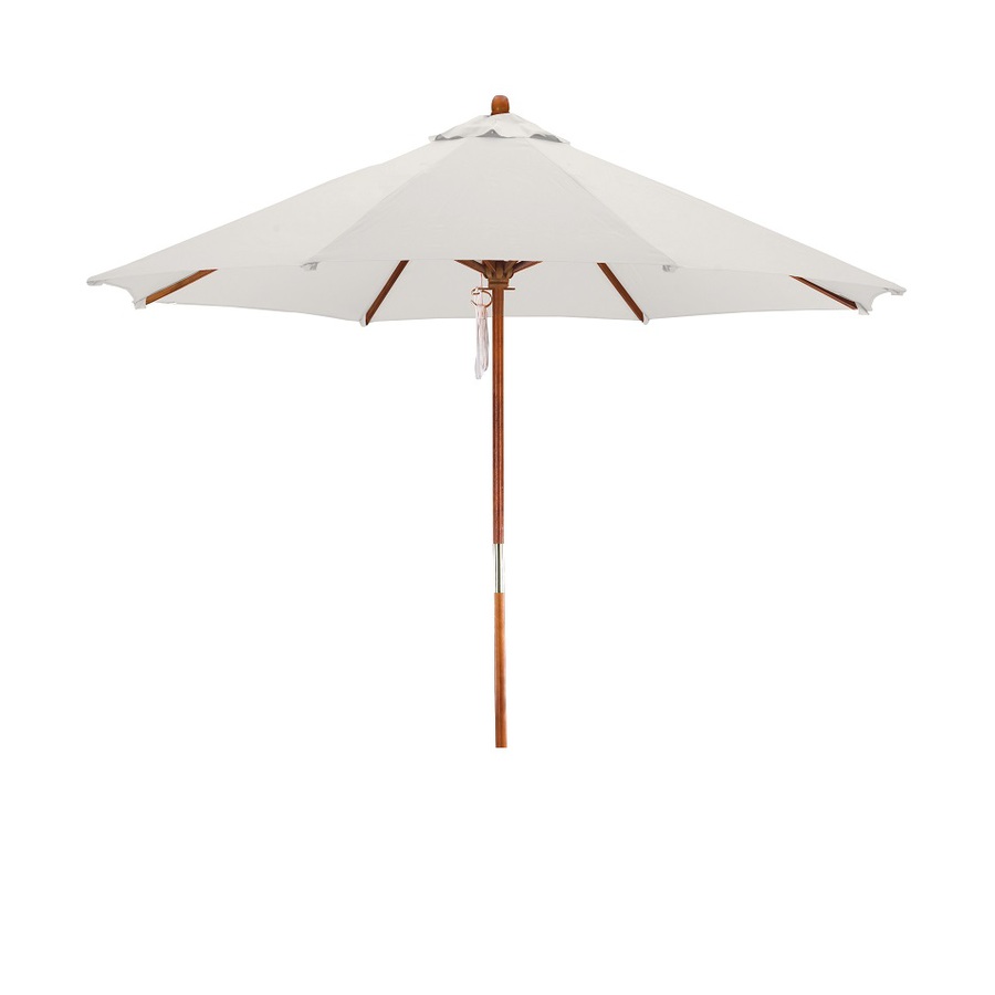 Lauren & Company Round Natural White Patio Umbrella with Pulley (Common 9 ft x 9 ft; Actual 9 ft x 9 ft)