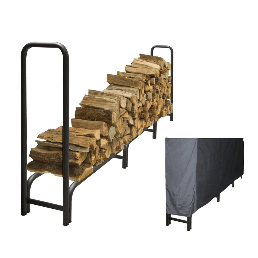 Pleasant Hearth 12 ft Heavy Duty Log Rack with Full Cover