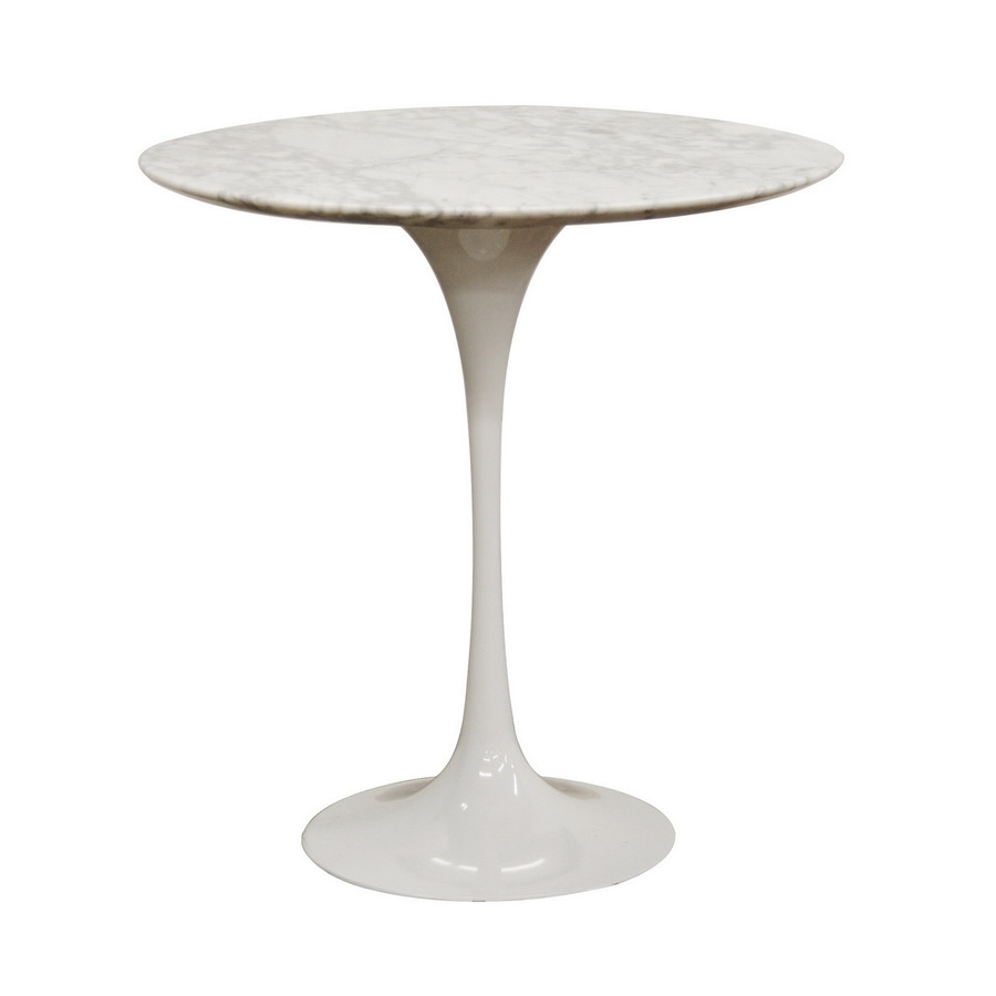 Baxton Studio Baxton White Composite Round End Table