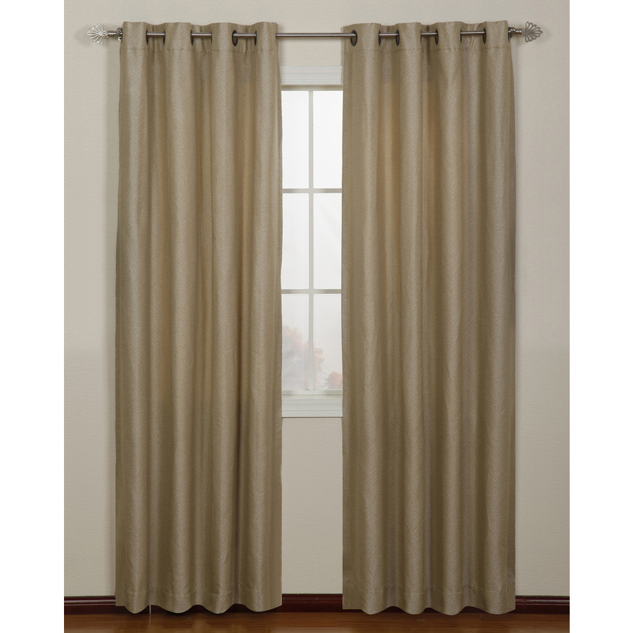 Stratford Park Aruba 84 in L Light Filtering Solid Sand Grommet Window Curtain Panel