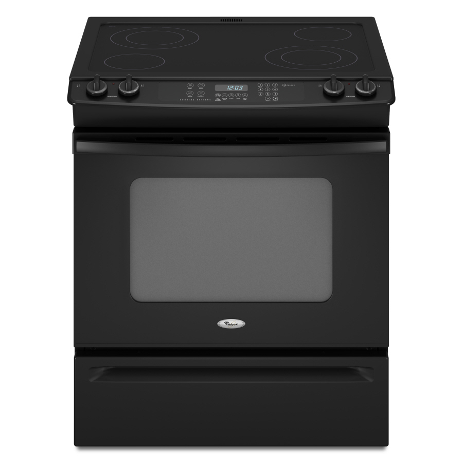 Whirlpool Gold 30 in Smooth Surface 4.5 cu ft Self Cleaning Slide In Electric Range (Black)