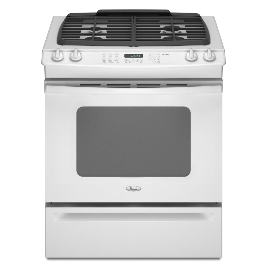 Whirlpool 4.5 cu ft Self Cleaning Slide In Convection Gas Range (White) (Common 30 in; Actual 29.875 in)