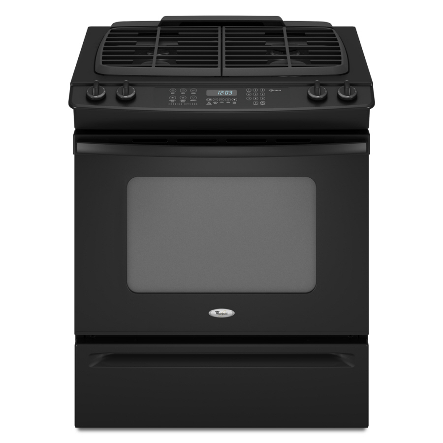 Whirlpool 4.5 cu ft Self Cleaning Slide In Convection Gas Range (Black) (Common 30 in; Actual 29.875 in)
