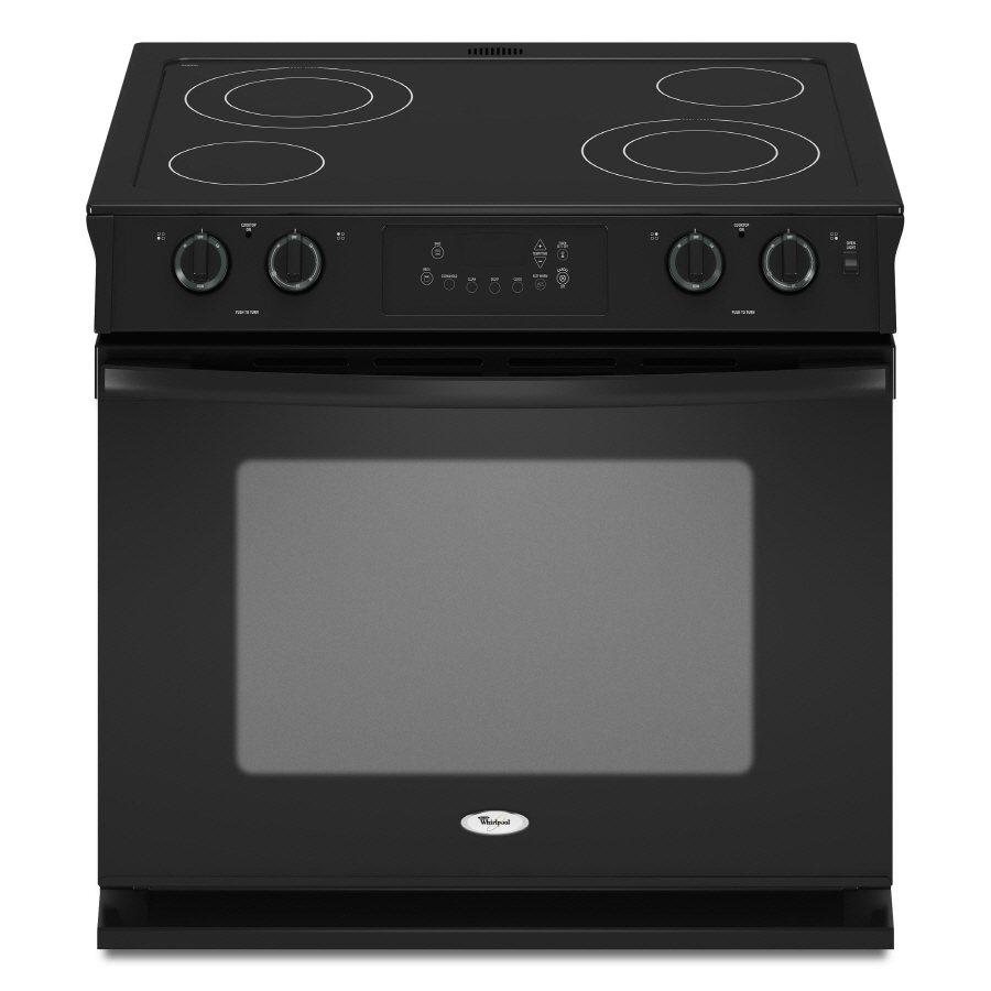 Whirlpool 30 in Smooth Surface 4.5 cu ft Self Cleaning Drop In Electric Range (Black)