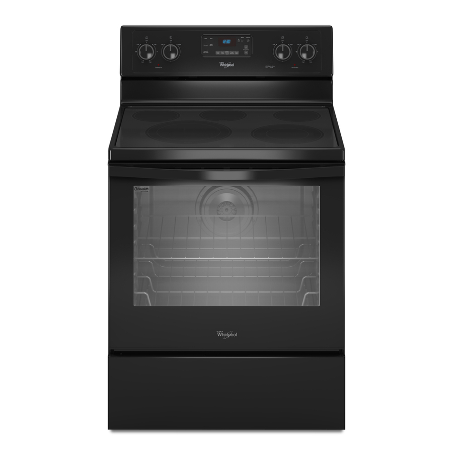 Whirlpool Smooth Surface Freestanding 5 Element 6.2 cu ft Self Cleaning Convection Electric Range (Black) (Common 30 in; Actual 29.875 in)
