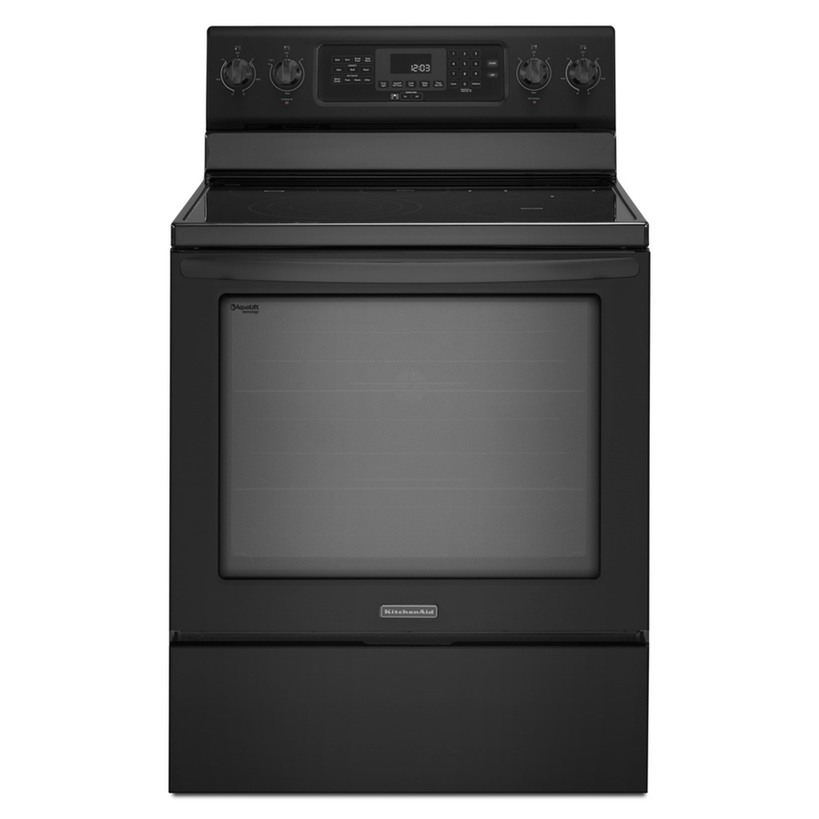 KitchenAid Architect II Smooth Surface Freestanding 5 Element 6.2 cu ft Self Cleaning Convection Electric Range (Black) (Common 30 in; Actual 29.94 in)