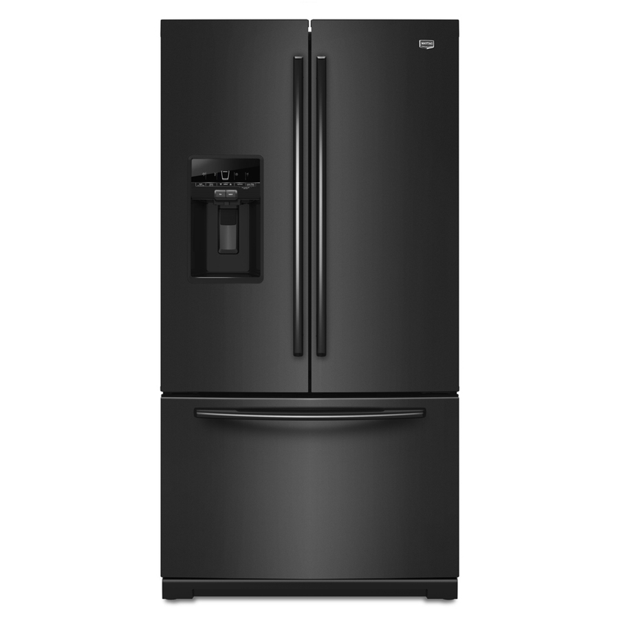 Maytag 28.59 cu ft French Door Refrigerator with Single Ice Maker (Black) ENERGY STAR