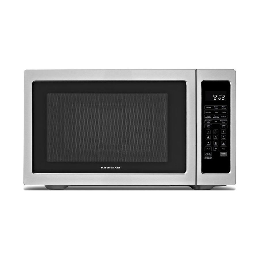 KitchenAid 1.5 cu ft 1,200 Watt Countertop Convection Microwave (Black on Stainless)