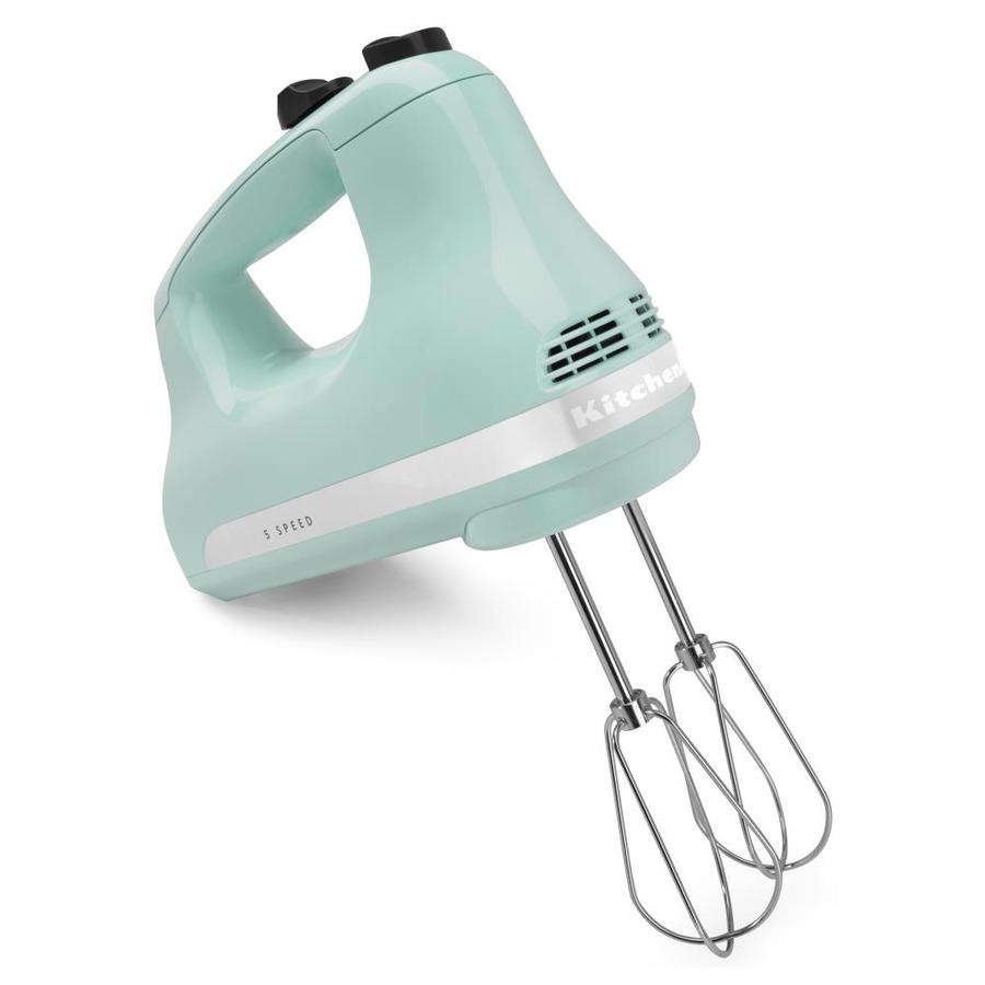 KitchenAid 60-in Cord 5-Speed Ice Blue Hand Mixer Stainless Steel | KHM512IC