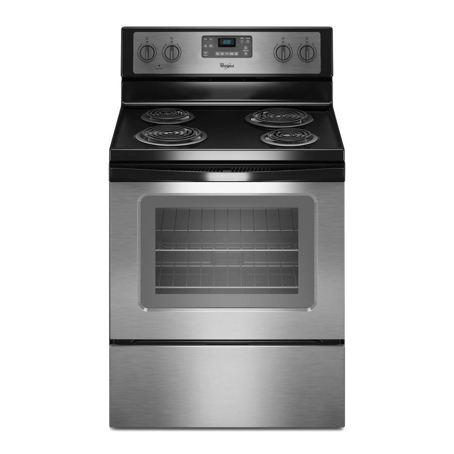 Whirlpool Freestanding 4.8 cu ft Self Cleaning Electric Range (Black on Stainless) (Common 30 in; Actual 29.875 in)