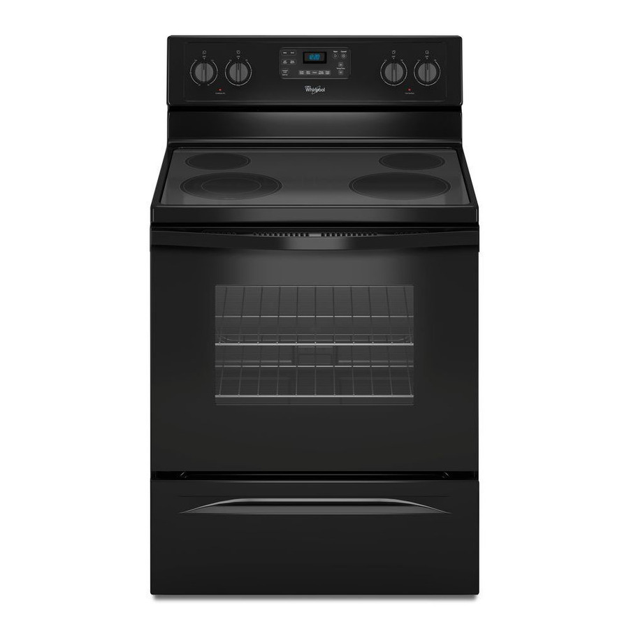 Whirlpool Smooth Surface Freestanding 4 Element 5.3 cu ft Self Cleaning Electric Range (Black) (Common 30 in; Actual 29.875 in)