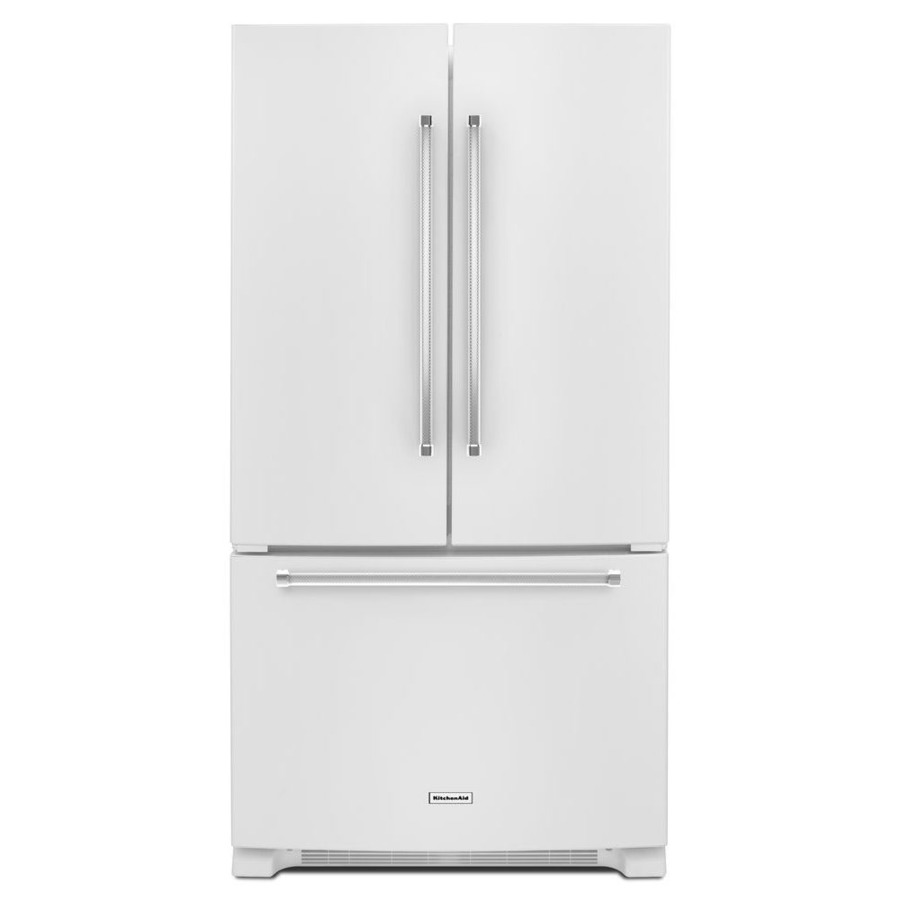 KitchenAid 20 cu ft Counter Depth French Door Refrigerator with Single Ice Maker (White) ENERGY STAR