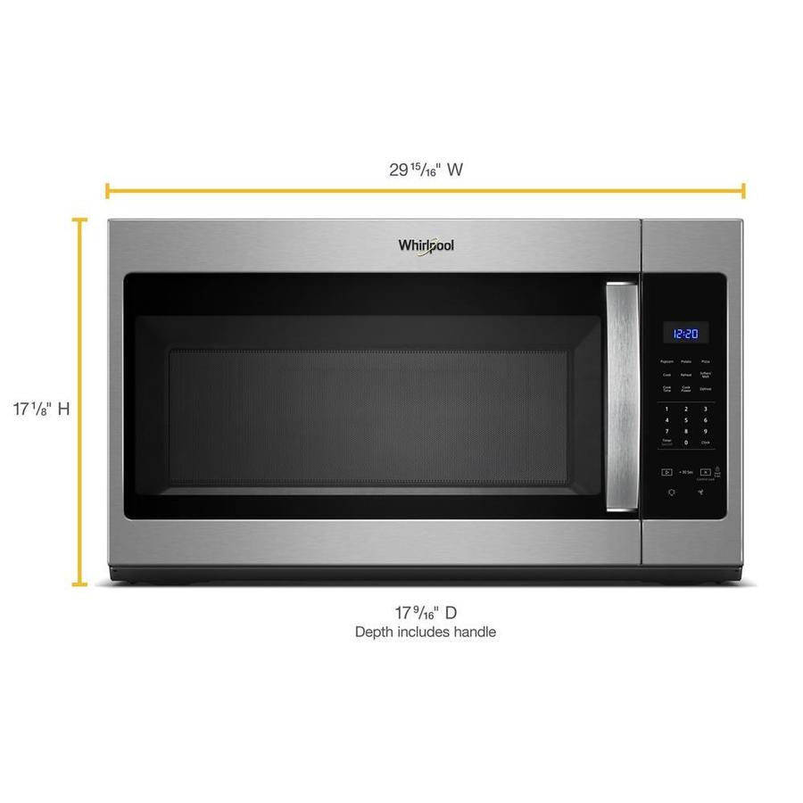 Whirlpool 1 7 Cu Ft Over The Range Microwave With Electronic Touch Controls Fingerprint Resistant Stainless Steel In Microwaves Department At Lowes Whirlpool 1 7 Cu Ft Over The Range