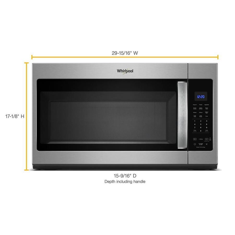 Whirlpool 1 9 Cu Ft Over The Range Microwave With Sensor Cooking Fingerprint Resistant Stainless Steel In Microwaves Department At Lowes Whirlpool 1 9 Cu Ft Over The Range
