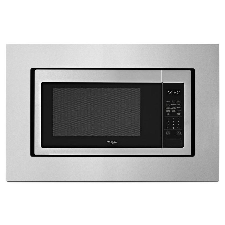 Whirlpool 1 6 Cu Ft 1200 Watt Countertop Microwave Fingerprint Resistant Stainless Steel In The Microwaves Department At Lowes Whirlpool 1 6 Cu Ft 1200 Watt