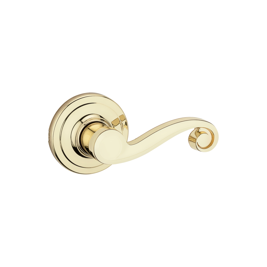 Kwikset Lido Polished Brass Residential Right Handed Dummy Door Lever