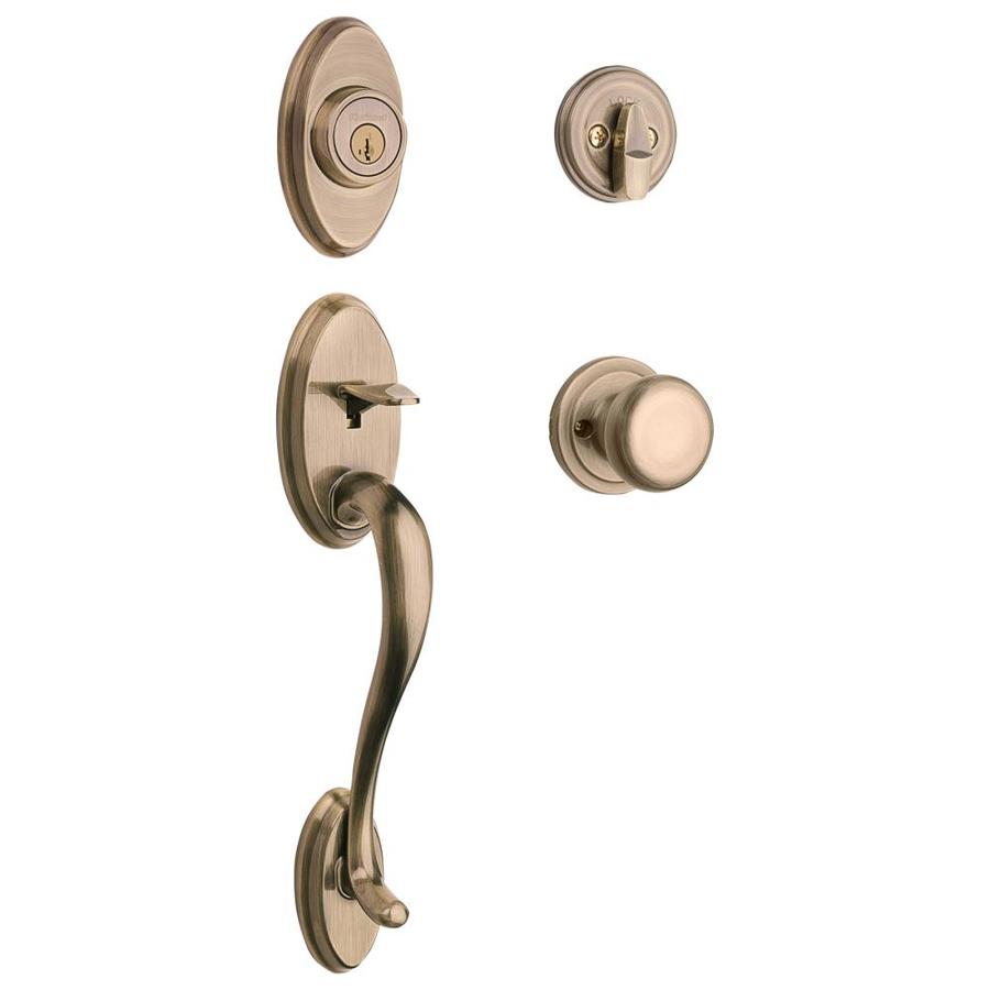 Kwikset Shelburne SmartKey Antique Brass Residential Single Lock Door Handleset