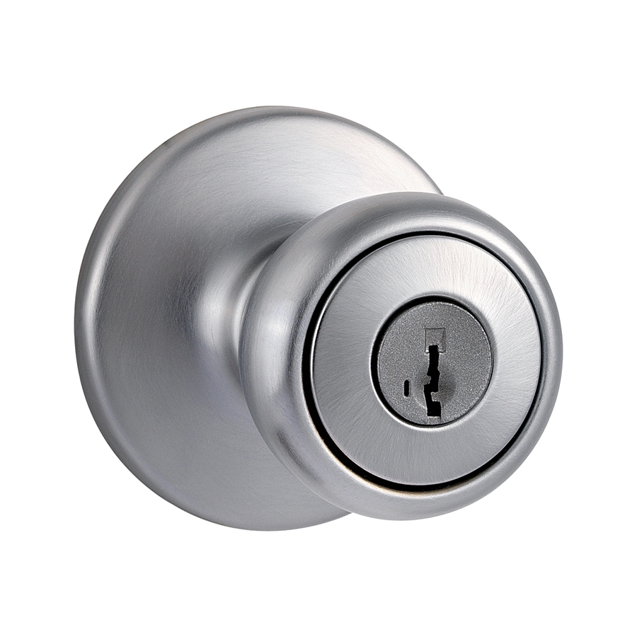 Kwikset Tylo SmartKey Satin Chrome Round Residential Keyed Entry Door Knob