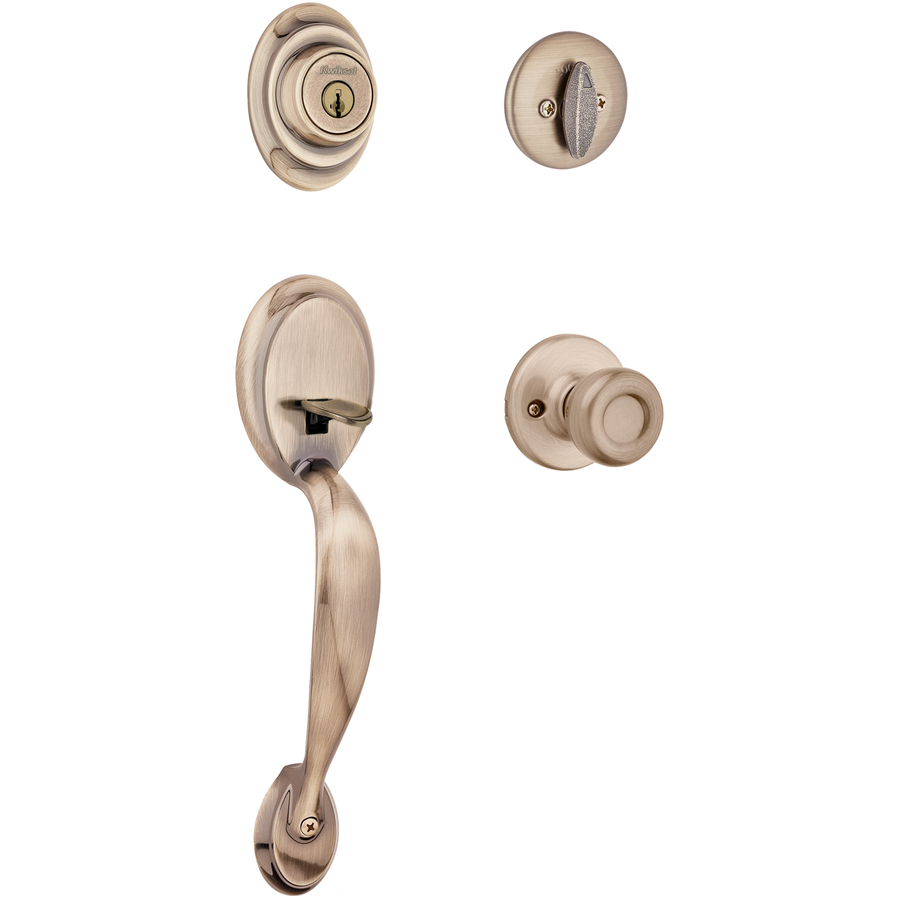 Kwikset Dakota SmartKey Antique Brass Residential Single Lock Door Handleset