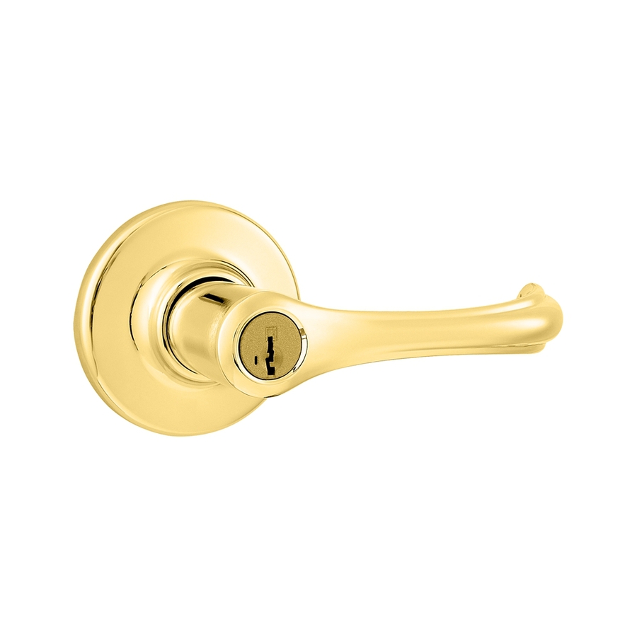 Kwikset Dorian SmartKey Polished Brass Residential Keyed Entry Door Lever