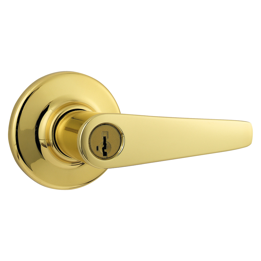 Kwikset Delta SmartKey Polished Brass Residential Keyed Entry Door Lever