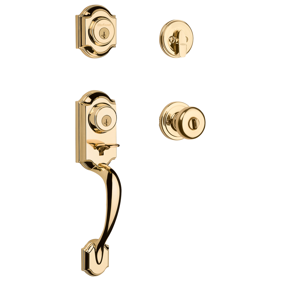 Kwikset Montara SmartKey Polished Brass Residential Single Lock Door Handleset