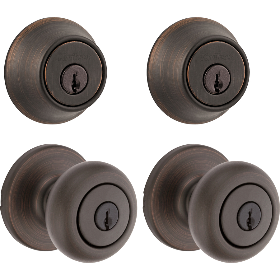 Kwikset Cove Venetian Bronze Round Residential Keyed Entry Door Knob