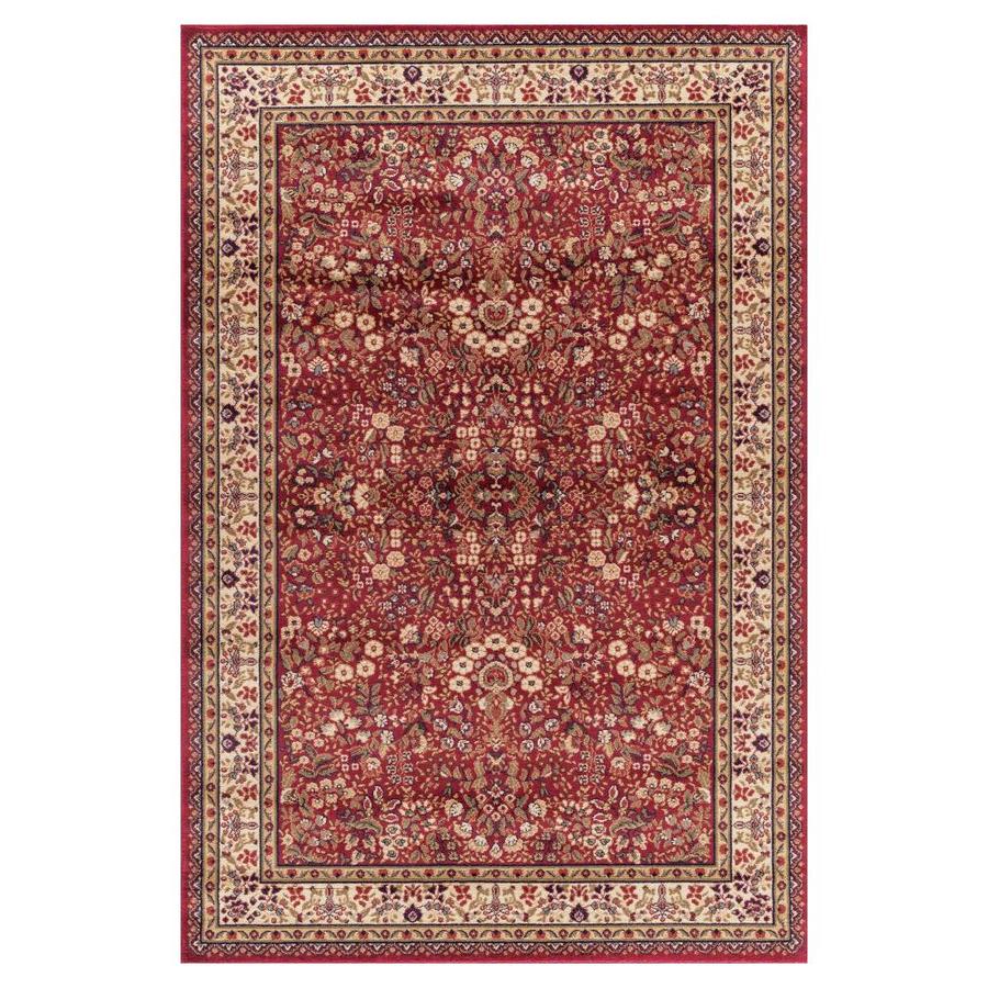 Concord Global Valencia Rectangular Red Floral Area Rug (Common 7 ft x 10 ft; Actual 6 ft 7 in x 9 ft 3 in)