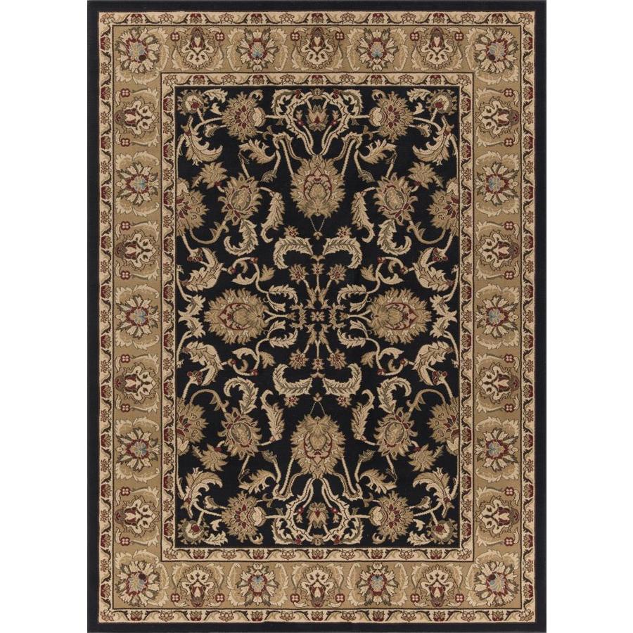 Concord Global Florence Black Rectangular Indoor Woven Oriental Area Rug (Common 7 x 10; Actual 79 in W x 114 in L x 6.58 ft Dia)