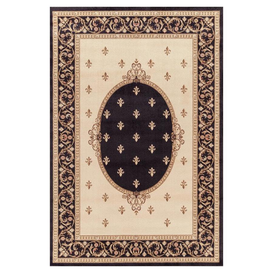 Concord Global Valencia Black Rectangular Indoor Woven Oriental Area Rug (Common 8 x 10; Actual 94 in W x 118 in L x 7.83 ft Dia)