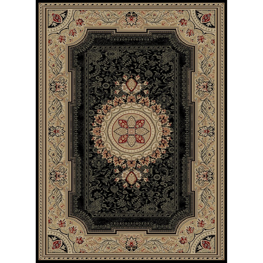 Concord Global Florence Black Rectangular Indoor Woven Oriental Area Rug (Common 9 x 13; Actual 111 in W x 150 in L x 9.25 ft Dia)