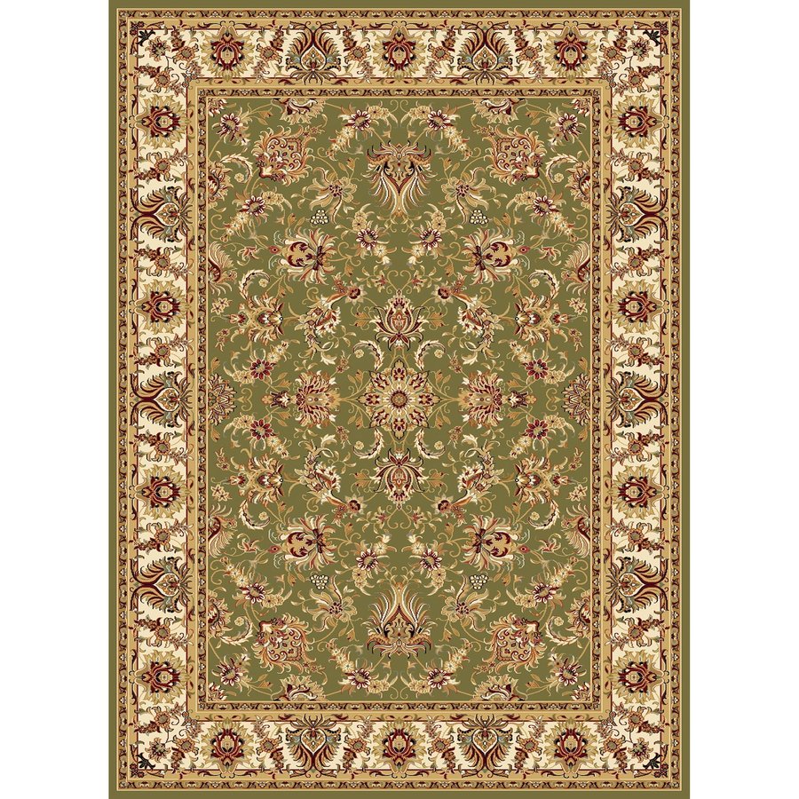 Concord Global Cyrus Rectangular Green Floral Area Rug (Common 7 ft x 10 ft; Actual 6 ft 7 in x 9 ft 6 in)