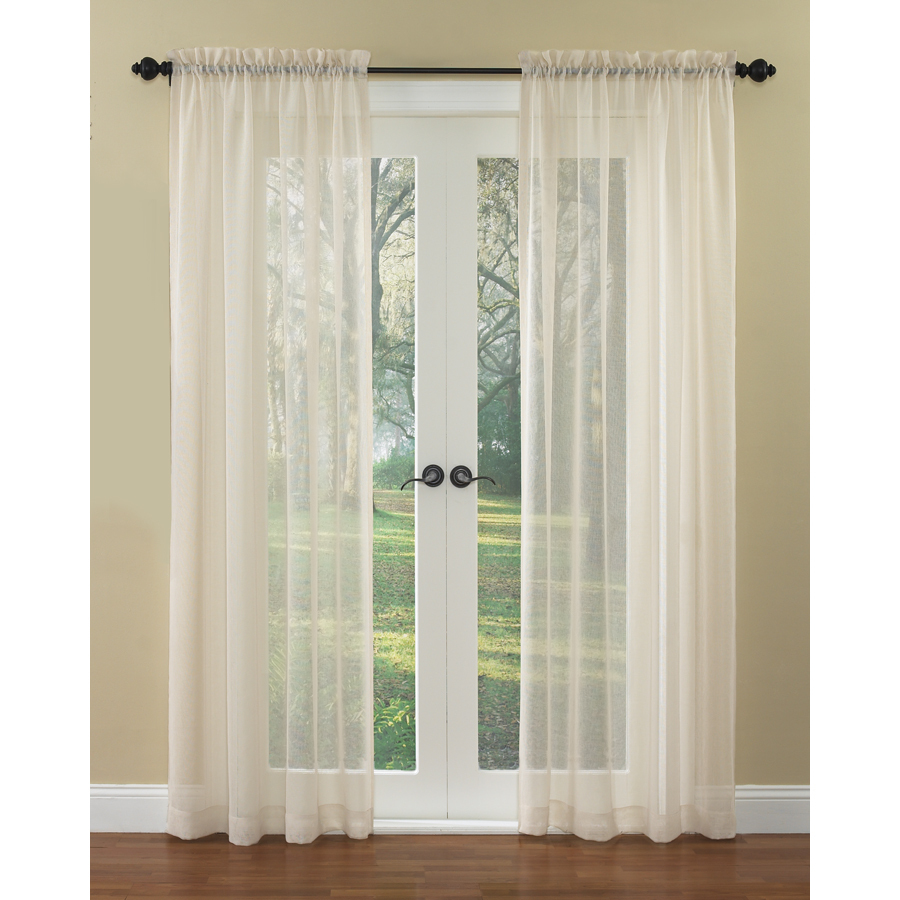 Waverly Breeze 84 in L Solid Ivory Rod Pocket Curtain Panel