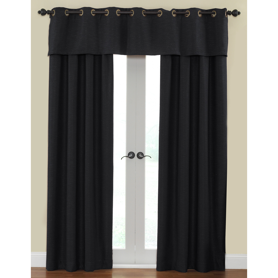 Waverly Cirrus 84 in L Solid Onyx Rod Pocket Curtain Panel