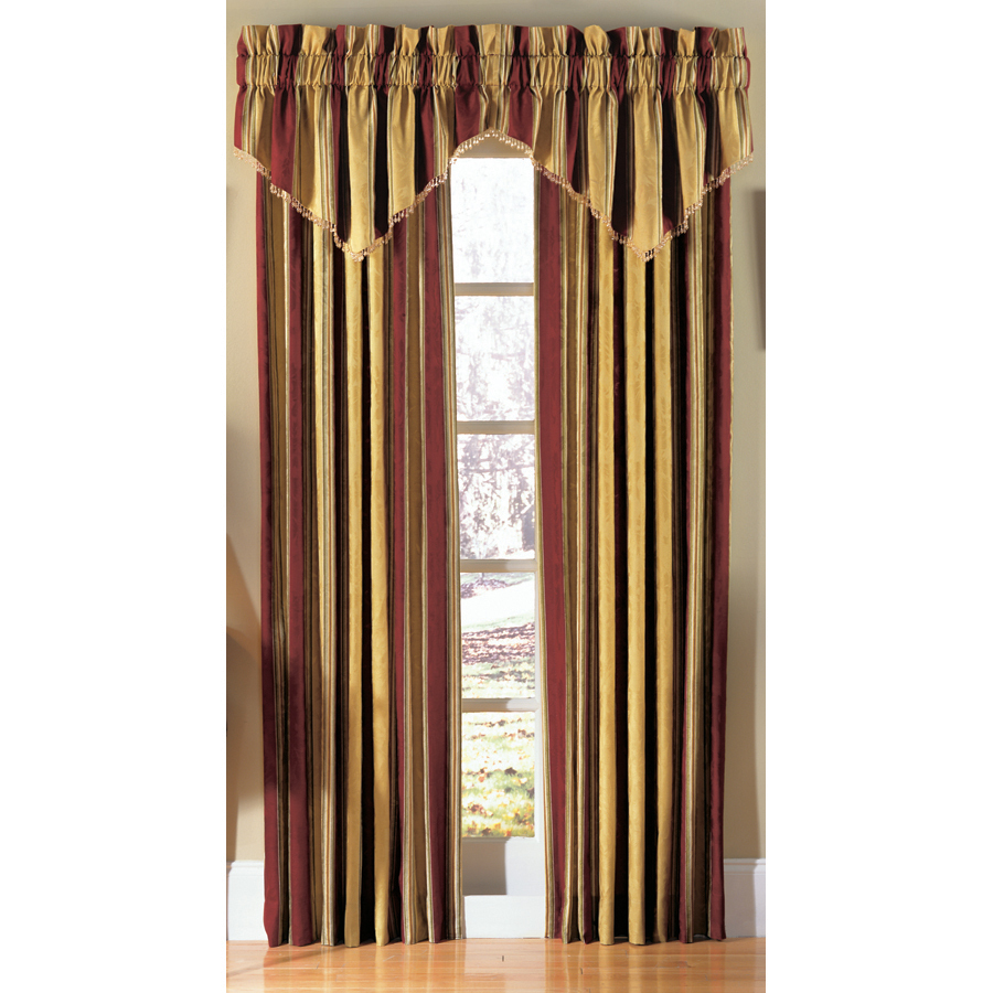 Waverly Capulet Striped 84 in L Striped Antique Gold Rod Pocket Curtain Panel