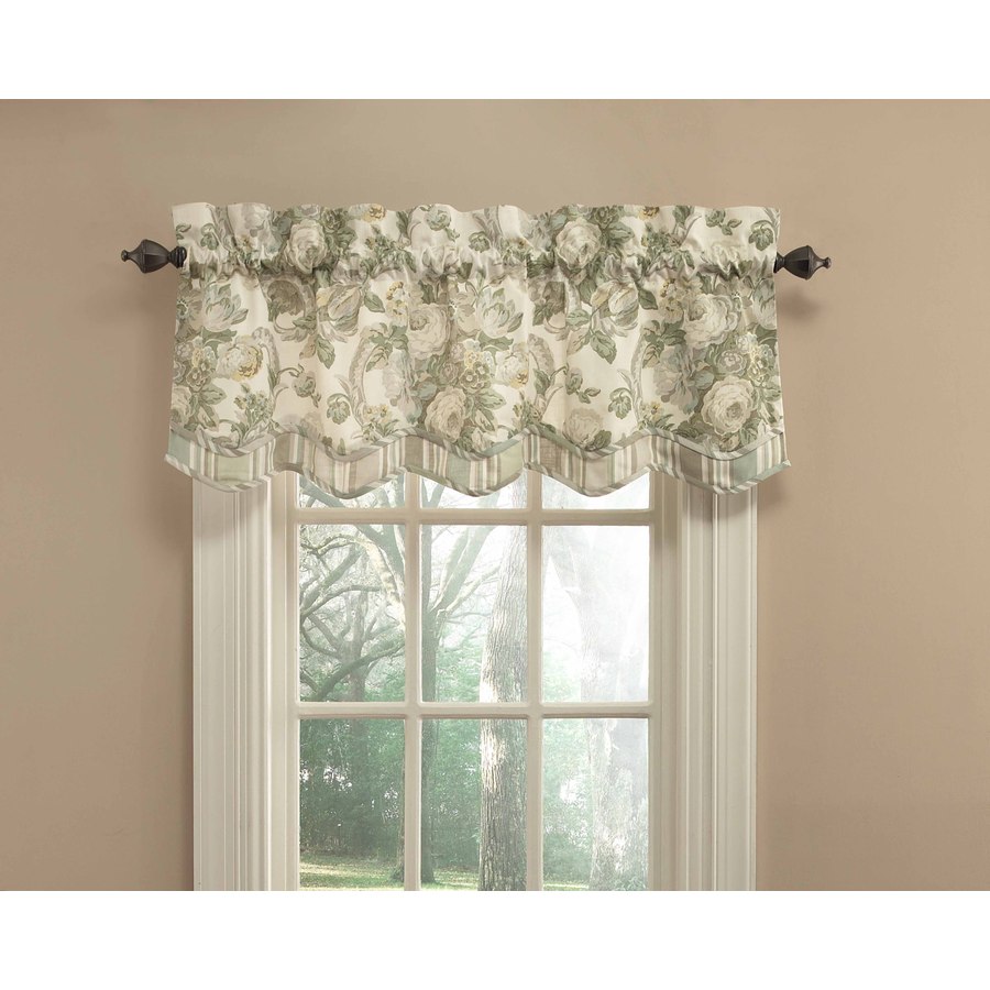 Shop Waverly 18-in L Platinum Spring Bling Scalloped Valance at Lowes.com