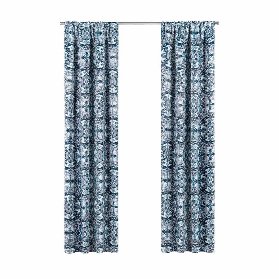 Eclipse 63-in Indigo Polyester Blackout Rod Pocket Single Curtain Panel in Blue | 16547037063IND