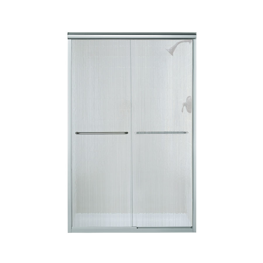 Sterling 47 5/8 in to 47 5/8 in W x 70 1/8 in H Silver Sliding Shower Door