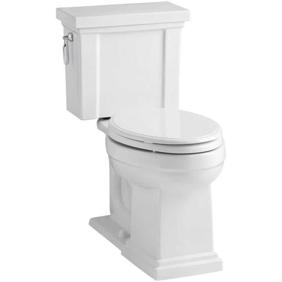 KOHLER Tresham White 1.28 GPF/4.85 LPF 12 in Rough in Watersense Elongated 2 Piece Comfort Height Toilet