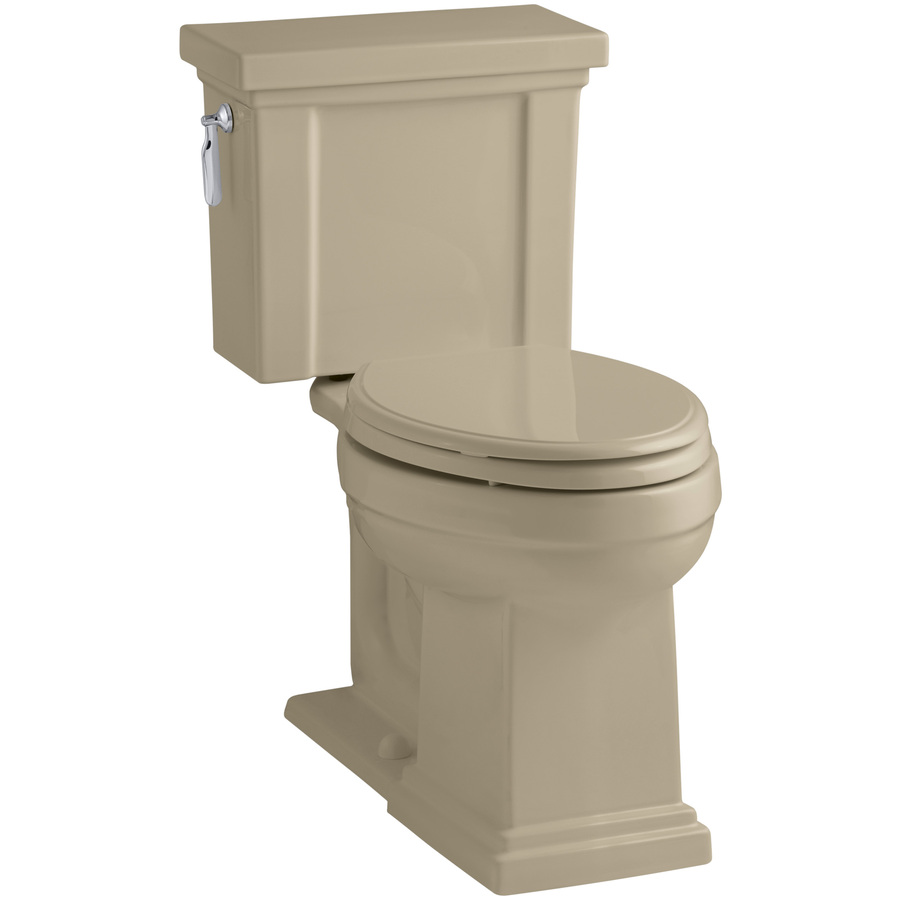 KOHLER Tresham Mexican Sand 1.28 GPF (4.85 LPF) 12 in Rough In WaterSense Elongated 2 Piece Comfort Height Toilet