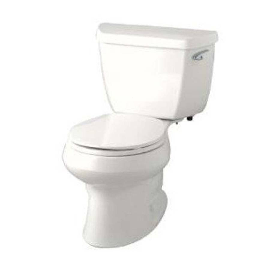 KOHLER Wellworth Dune 1.28 GPF (4.85 LPF) 12 in Rough In WaterSense Round 2 Piece Standard Height Toilet