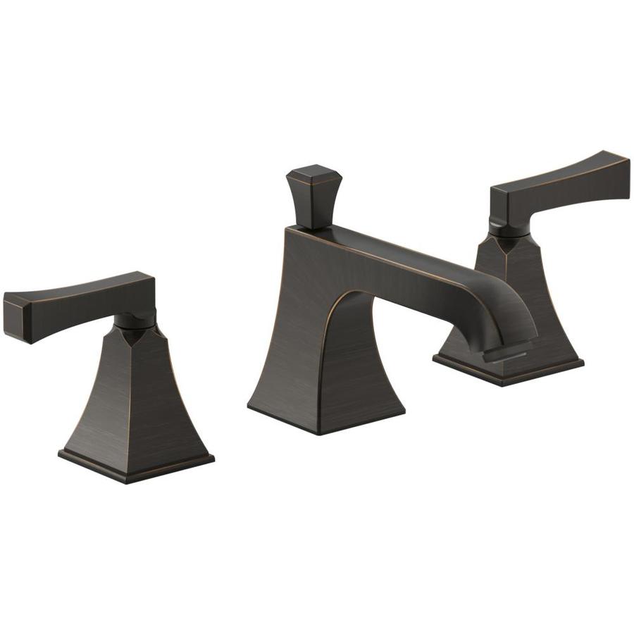 KOHLER Memoirs Oil Rubbed Bronze 2 Handle Widespread WaterSense Bathroom Faucet (Drain Included)