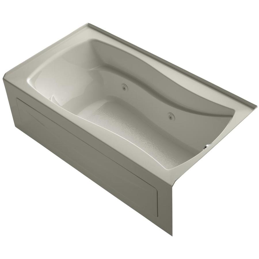 KOHLER Mariposa Sandbar Acrylic Hourglass In Rectangle Whirlpool Tub (Common 36 in x 66 in; Actual 21.25 in x 36 in x 66 in)